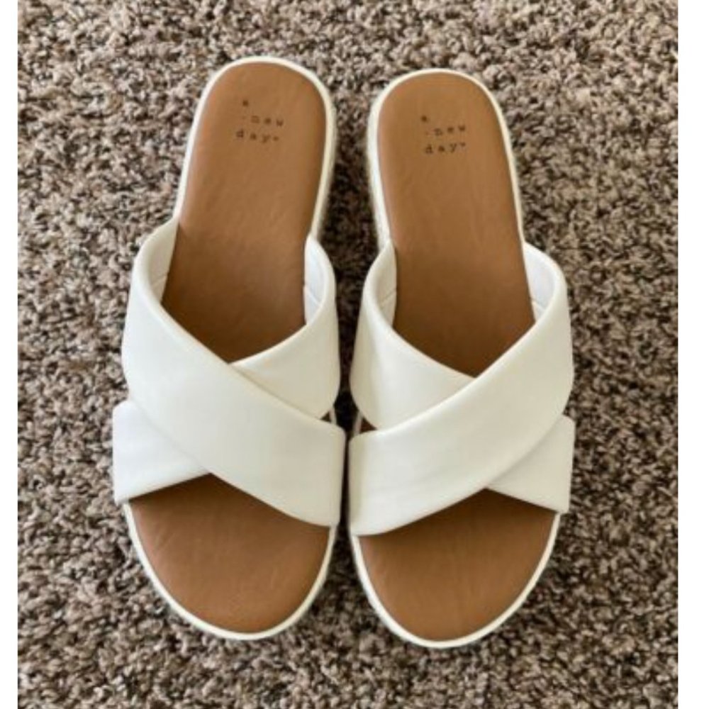 A New Day White Sandals Size 8.5